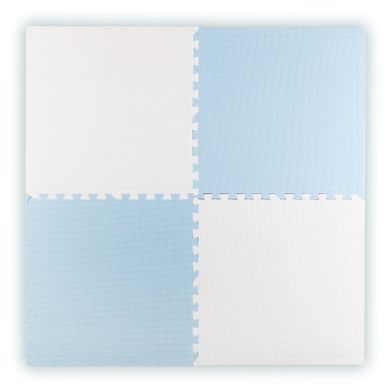 Ricokids, mata piankowa puzzle, biało-niebieska, 120-120 cm