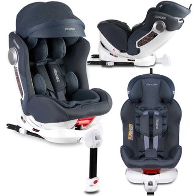 Ricokids, Stigo, fotelik samochodowy z daszkiem, obrotowy 360°, 0-36 kg, granatowy