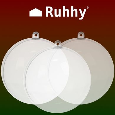 Ruhhy, bombki przezroczyste, 10 cm, 10 szt.