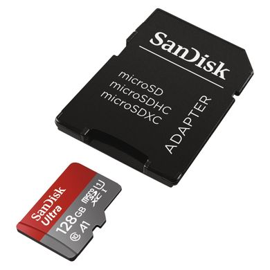SanDisk, Micro SD 128GB Ultra (microSD XC) 100MB/s C10, A1 UHS-I + Adapter foto