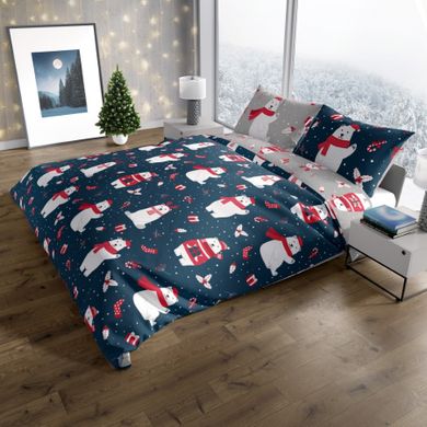 Scandic, Misie Polarne, 2-częściowy komplet pościeli świątecznej, 140-200 cm