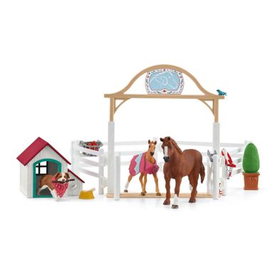 Schleich, Horse Club, Goście Hannah z suczką Ruby, zestaw, 42458