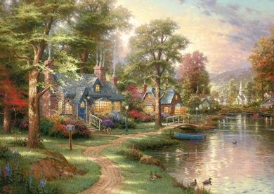 Schmidt, Thomas Kinkade: Nad jeziorem, puzzle, 1500 elementów