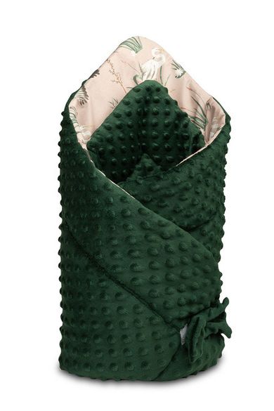 Sensillo, rożek, żurawie, 80-80 cm, beż/butelkowa zieleń