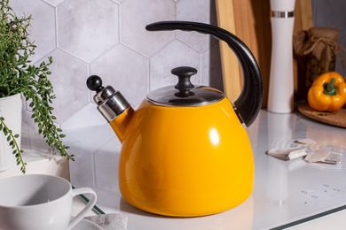 Silesia, Exotic, czajnik emaliowany, stożek, 2,5l, żółty