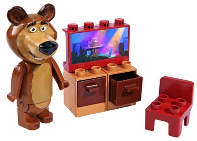 Simba, Masza i Niedźwiedź, klocki z zestawem telewizyjnym