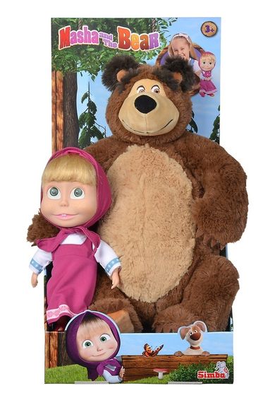 Simba, Masza i Niedźwiedź, zestaw: miś 43 cm, lalka 23 cm