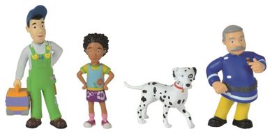 Simba, Strażak Sam, Mike, Mandy, Steele i Schnuffi, zestaw 4 figurek z naklejkami