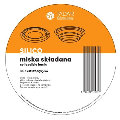 Składana miska silikonowa, szara