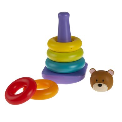 Smiki, Animal Stacker, Miś, plastikowa piramida, zabawka niemowlęca