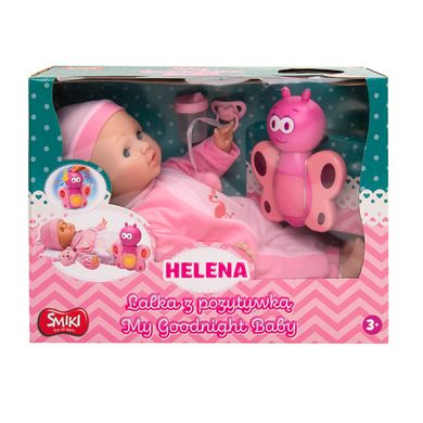 Smiki, Helena, interaktywna lalka bobas z akcesoriami i pozytywką, 40 cm