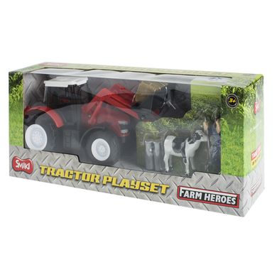 Smiki, traktor z krową, zestaw z akcesoriami