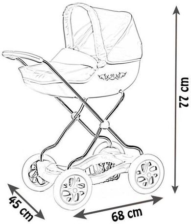 Smoby, Inglesina, wózek dla lalki, głęboki, różowy