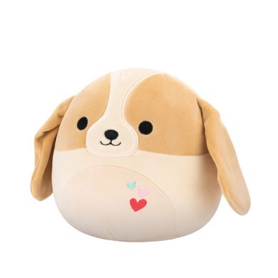 Squishmallows, Adela, brązowo biały pies, maskotka, 30 cm