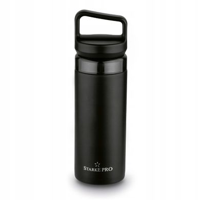 Starke Pro, Lazaro, butelka termiczna z sitkiem, czarna, 400 ml