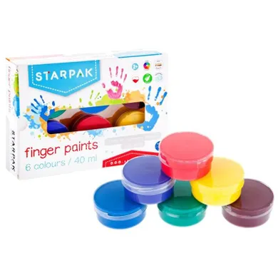 Starpak, farby do malowania palcami, 6 kolorów, 40 ml