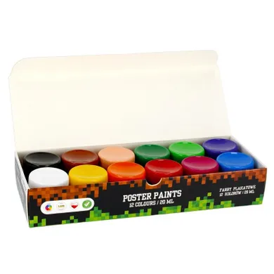 Starpak, farby plakatowe, pixel game, 12 kolorów, 20 ml