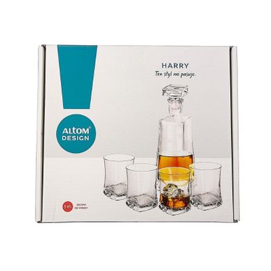 Steklarna Hrastnik, Harry, zestaw do whisky, karafka, 0,75 l, 4 szklanki, 280 ml
