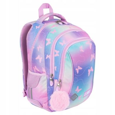 St.Right, plecak szkolny, 3-komorowy, Pink Butterflies