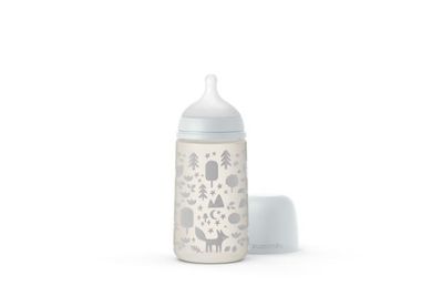 Suavinex, Fox, butelka do karmienia ze smoczkiem SX Pro, przepływ średni, szary, 270 ml