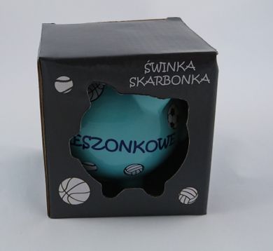 Świnka skarbonka, kieszonkowe, niebieska