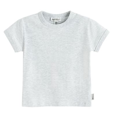 Szary t-shirt basic z bawełną czesaną NOWEAR