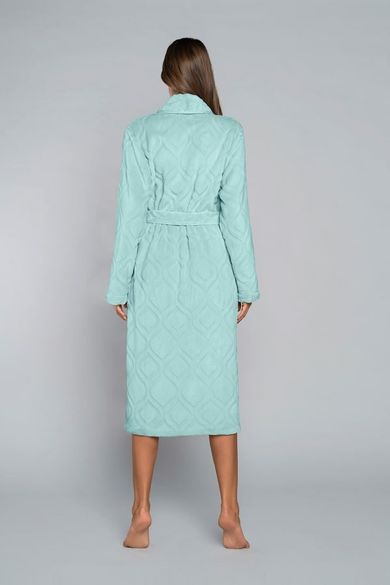 Szlafrok damski, jasnomiętowy, Morena, Italian Fashion