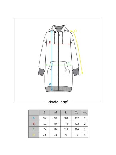 Szlafrok damski z kapturem, granatowy, Doctor Nap