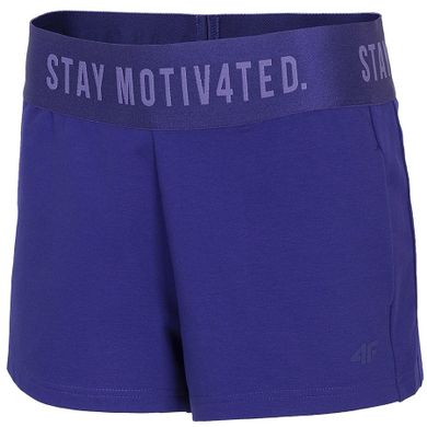 Szorty damskie, niebieskie, Stay motivated, 4F