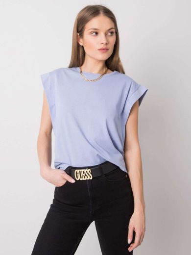 T-shirt damski, niebieski, Rue Paris