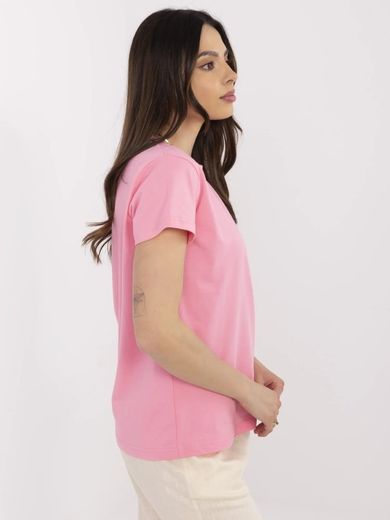T-shirt damski, różowy, Basic Feel Good