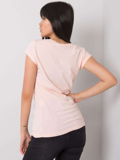 T-shirt damski, różowy, Ex Moda