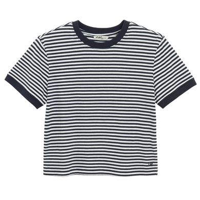 T-shirt z nadrukiem w paski o kroju crop NOWEAR