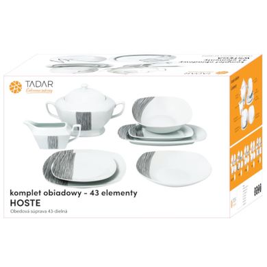 Tadar, Hoste, komplet obiadowy, kwadratowy, 43 elementy