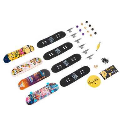 Tech Deck, Primitive, fingerboard, deskorolki, 4 szt.