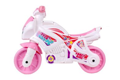 TechnoK, jeździk, motocykl, różowo-biały
