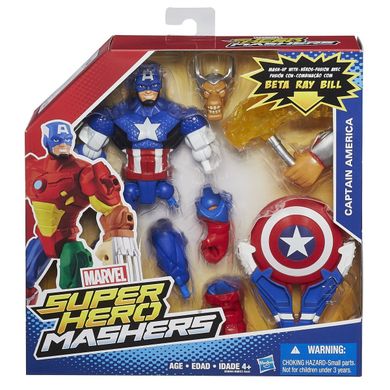 The Avengers, Super Hero Mashers, Captain America, figurka z bronią