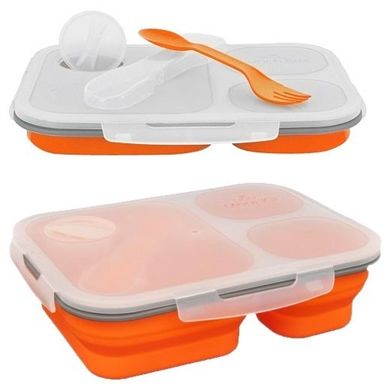 Tiross, lunchbox silikonowy, 3-komorowy