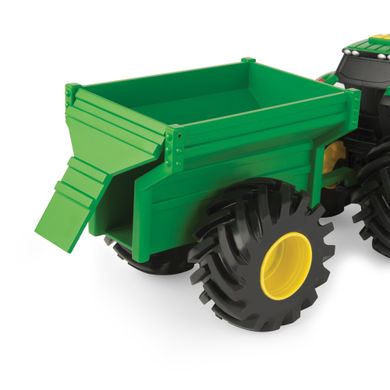 Tomy, John Deere, Monster, traktor z przyczepą, zabawka z światłem i dźwiękiem