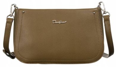Torebka listonoszka, khaki, skóra ekologiczna, David Jones