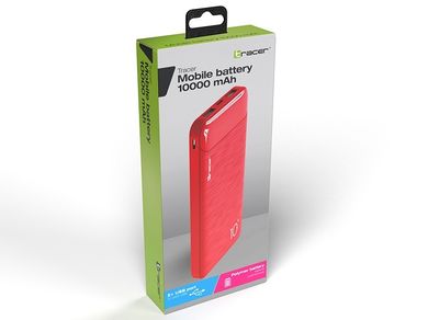 Tracer, Slim, powerbank 10000 mah, czerwony