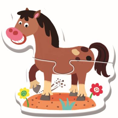 Trefl, Bobaski i Miś, Baby Classic, puzzle 4w1