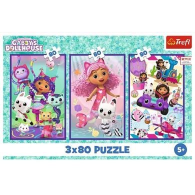 Trefl, Koci Domek Gabi, Kolorowe dni Gabby, puzzle, 3-80 elementów