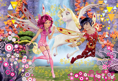 Trefl, Mia i ja, Przy wodospadzie, puzzle Shine Color, 160 elementów