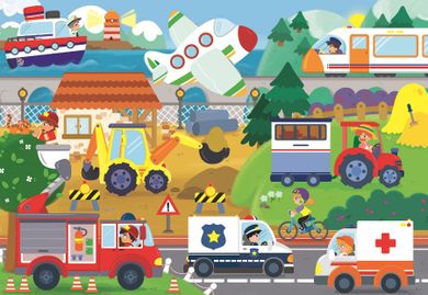 Trefl, Pojazdy, puzzle z okienkiem, 36 elementów