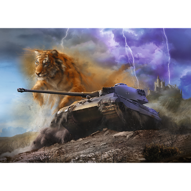 Trefl, Premium Plus, World of Tanks, Tygrys II, puzzle, 1000 elementów