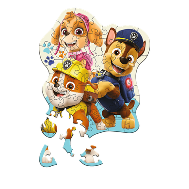 Trefl, Wood Craft Junior, Zabawny Psi Patrol, puzzle, 50 elementów