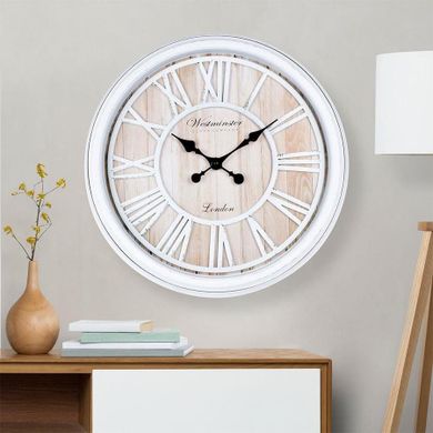 Vilde, zegar ścienny, biały retro, 50 cm