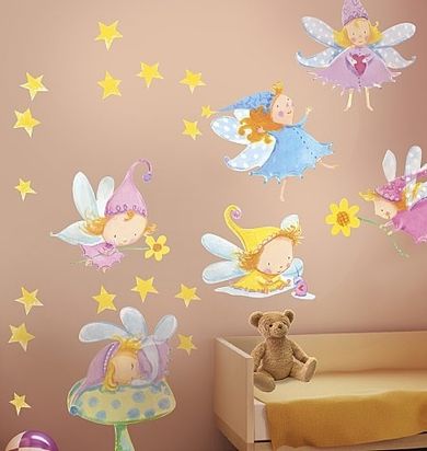 Wallies, Wróżki, dekoracja wielkoformatowa, naklejka ścienna
