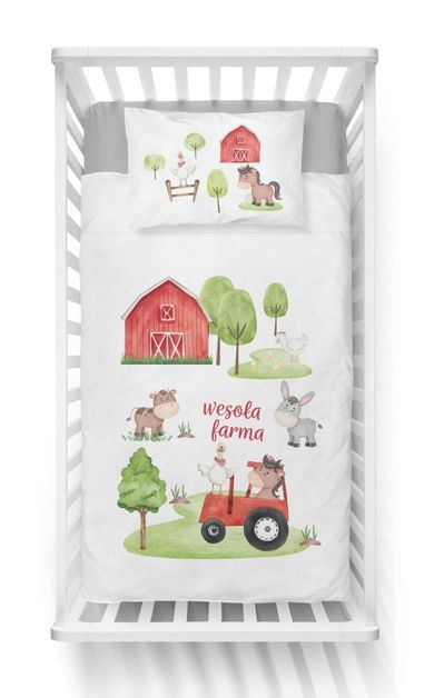 Wiejska Farma, 2-częściowy komplet pościeli, 90-120 cm